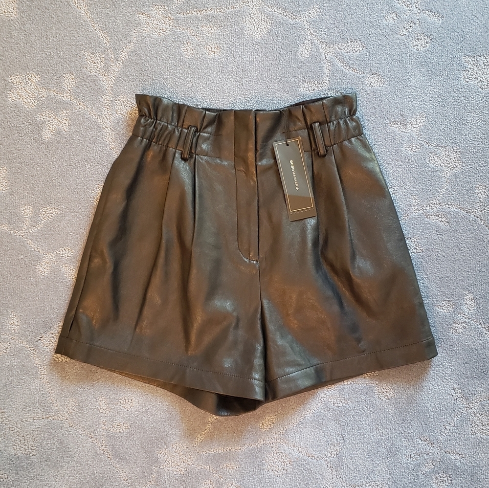 BCBGMaxazria Faux Leather Shorts